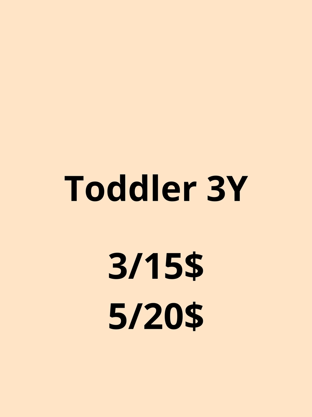 Toddler 3Y Listing -